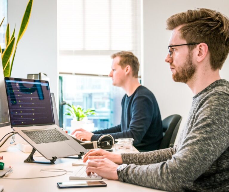IT professionals working at computers